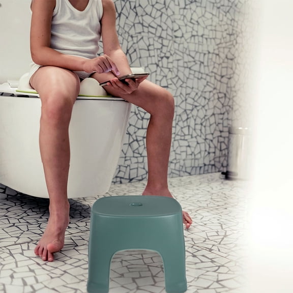 Nicehomfit 2Pcs Home Bathroom Step Stool Green PVC Lightweight Nonslip Foot Stool for Daily Use