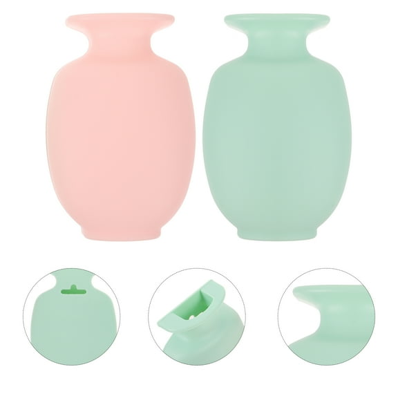 Nicehomfit 2Pcs Home Decor Wall Vase with Simple Application for Smooth Surfaces in Assorted Colors