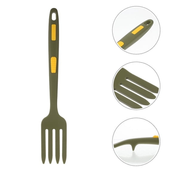 Nicehomfit 2Pcs Multi Function Silicone Food Forks Green Household Dinner Forks Reusable