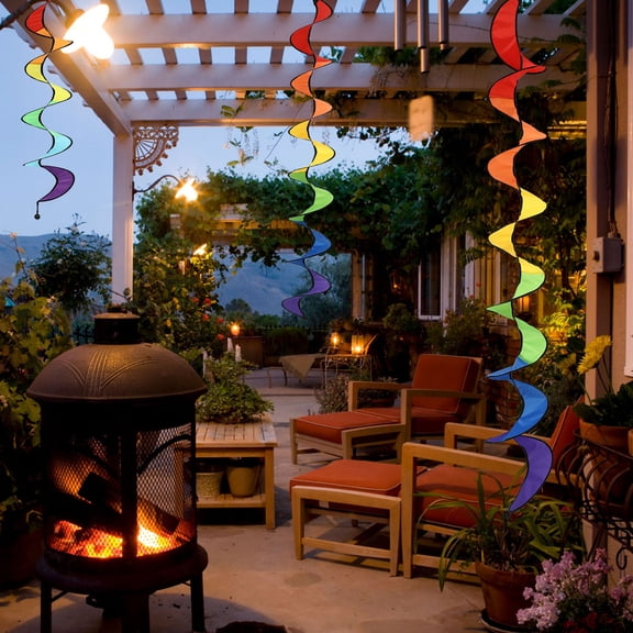 Nicehomfit 2Pcs Portable Wind Spiral Decor for Yard Garden Hanging Decoration