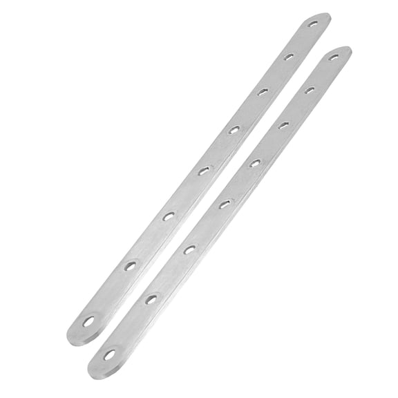 Nicehomfit 2Pcs Flat Stainless Steel Plates with Holes for Wood Joints Connector Plated Silver Finish