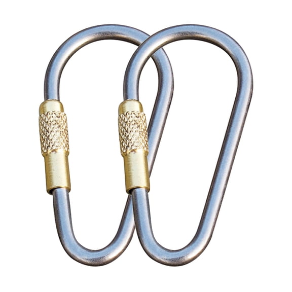 Nicehomfit 2Pcs Titanium Alloy Carabiner Clip Multi Functional Outdoor Buckle for Camping Hiking Climbing