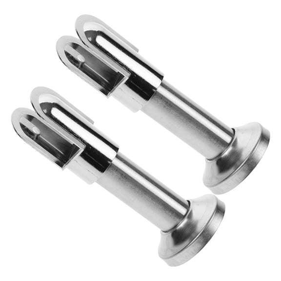 Nicehomfit 2Pcs Toilet Partition Brackets Heavy Duty Silver Bathroom Partition Feet Support Hardware