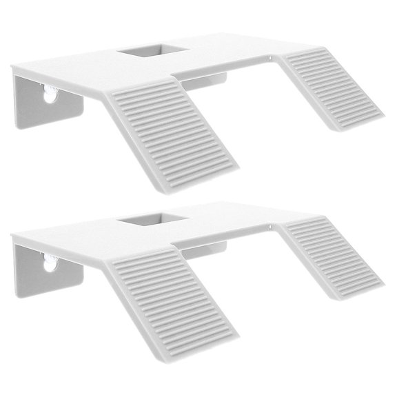 Nicehomfit 2Pcs Turtle Aquarium Floating Dock and Climbing Ramp in White Plastic with Strong Suction Cups