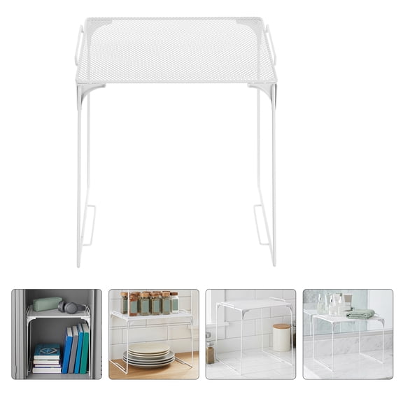 Nicehomfit 2Pcs White Metal Mesh Locker Organizer Shelf Stackable for School Locker Storage