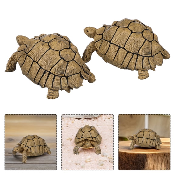Nicehomfit 2pcs Simulation Turtle Toy PVC Garden Decor Lifelike Appearance Indoor Table Decors