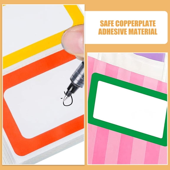 Nicehomfit 300Pcs Multi Color Name Tag Labels Strong Adhesive Easy Remove for Classroom Or Office