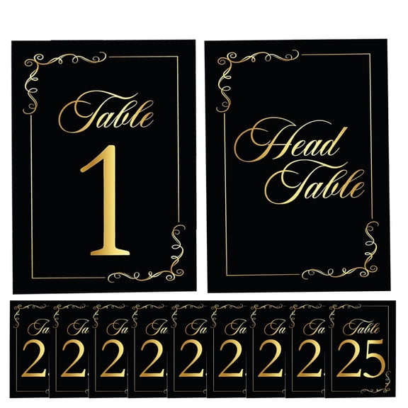 Nicehomfit 30Pcs Black Paperboard Table Numbers for Hotels and Restaurants with Sturdy Modern Design