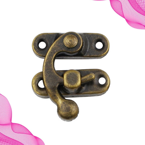 Nicehomfit 30Pcs Spring Latch Chest Lock Golden Hasps for Easy Lock Use on Wooden Boxes