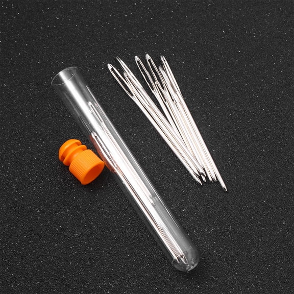 Nicehomfit 36Pcs Clothes Sewing Needle Set with Large Hole for Easy Threading Durable Assorted Color Needles for Knitting