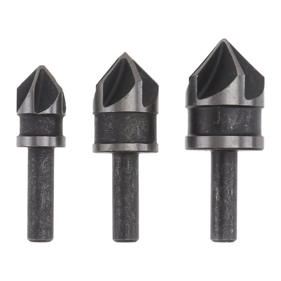 Nicehomfit 3Pcs Black Solid Durable Chamfer Tool for Wood Plastic Boards Ideal for Deburring and Countersinking