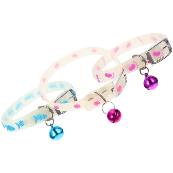 Nicehomfit Chic Fluorescent Pet Collar for Cats and Small Dogs Daily Wear 3Pcs