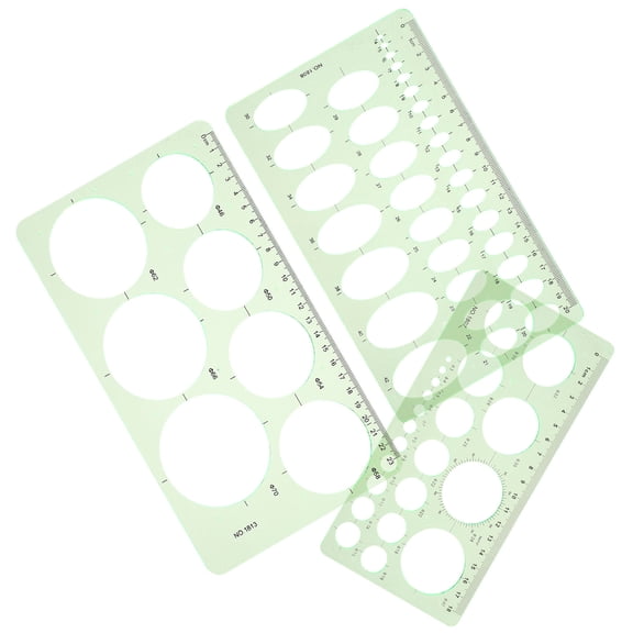 Nicehomfit 3Pcs Multi Functional Plastic Geometric Shapes Drawing Stencils for Engineering and Design