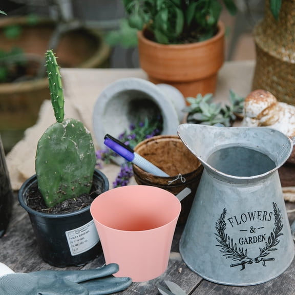 Nicehomfit 3Pcs Pink Automatic Water Absorbent Planters Self Watering Flower Pots for Green Home