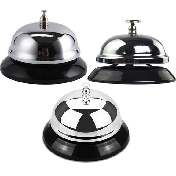 Nicehomfit 3pcs Kitchen Call Bell Silver Anti-slip Base for Bar Service