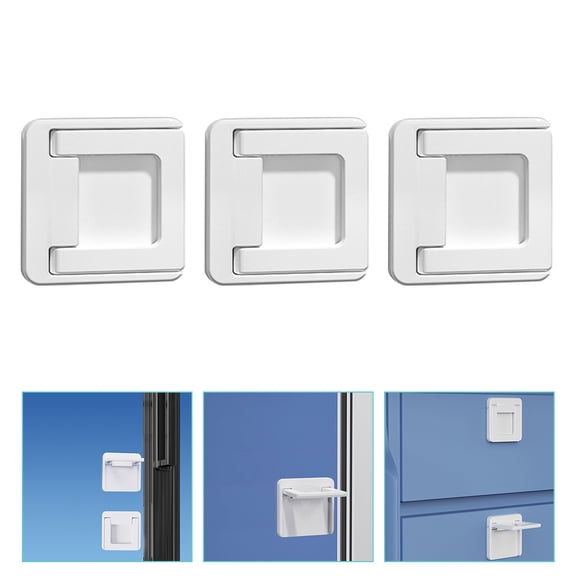 Nicehomfit 3Pcs Window Anti Theft Lock White ABS Material Self Adhesive for Home Windows