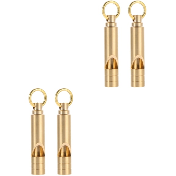 Nicehomfit Retro Brass Whistle, Loud Sound, Portable for Outdoor Sports and Emergencies, 4Pcs