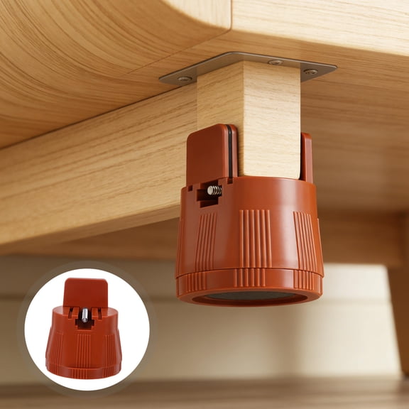 Nicehomfit 4pcs Clamp-on Furniture Foot Raiser Adjustable 60-80mm Brown Plastic