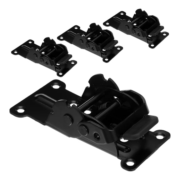Nicehomfit 4Pcs Black Folding Table Hinges with Lock Heavy Duty Steel Adjustable Angle Furniture Hardware