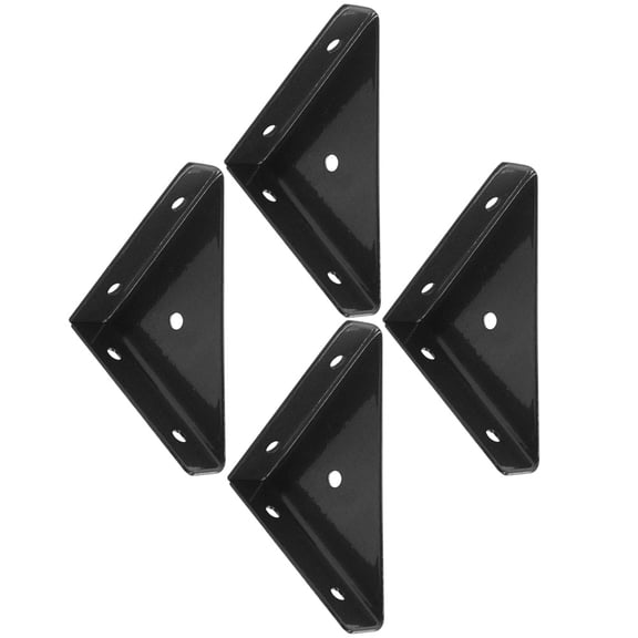 Nicehomfit 4Pcs Black Triangular Corner Braces for Furniture Connection Rust Resistant Heavy Duty
