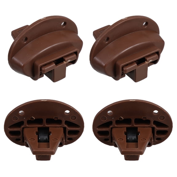 Nicehomfit 4Pcs Coffee Plastic Cabinet Drawer Slide Kit with Quiet Glide and Stable Bottom Rail Support