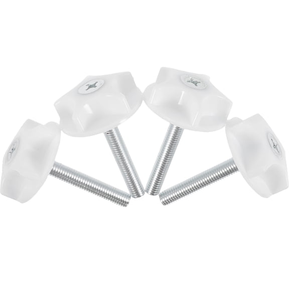 Nicehomfit 4Pcs Headboard Fixings White Bed Screws with Washers for Secure Headboard Installation