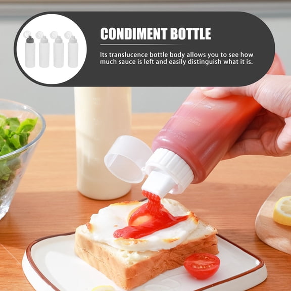Nicehomfit Condiment Dispenser, Easy Squeezing, Good Sealing, Assorted Color, PP Pe, 4Pcs