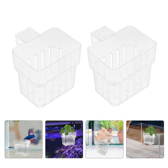 Nicehomfit 4Pcs Universal Transparent Aquarium Plant Racks for Hanging Water Grass