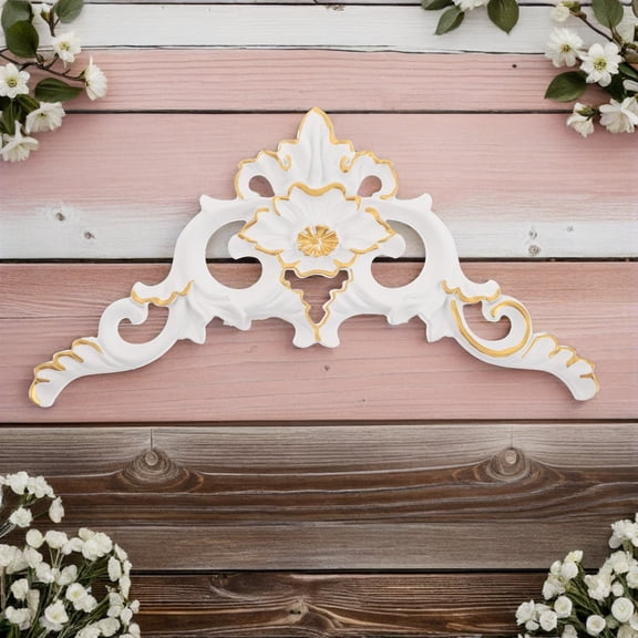 Nicehomfit 4Pcs White Ceiling Medallions for Light Fixtures with Elegant European Style and Self Adhesive Trim
