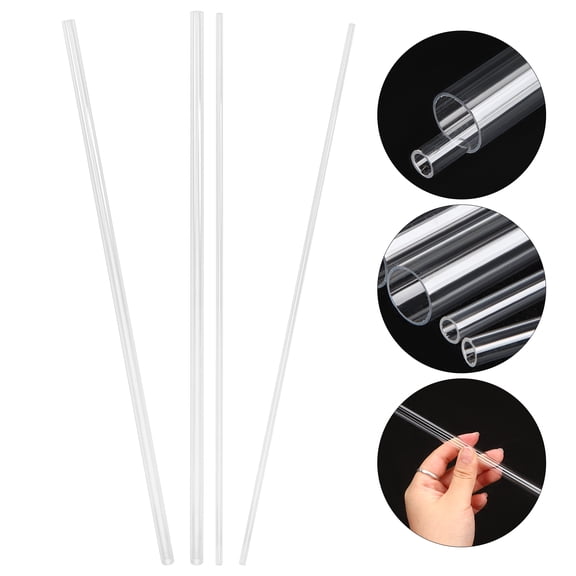 Nicehomfit 4Pcs Clear Plastic Tubes Transparent Round Tubing Durable Hard Dust Collection Fittings