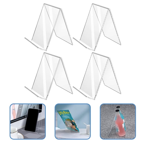 Nicehomfit 4pcs Simple Shaped Display Stand Acrylic Menu Holders For Libraries