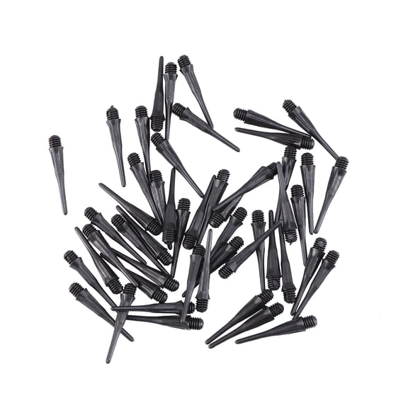 Nicehomfit 50Pcs Black Soft Tip Dart Accessories with Anti Slip Carving and Locking Hole