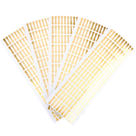 Nicehomfit 500Pcs Tamper Seal Tape Golden Self Adhesive Tamper Proof Labels for Small Business