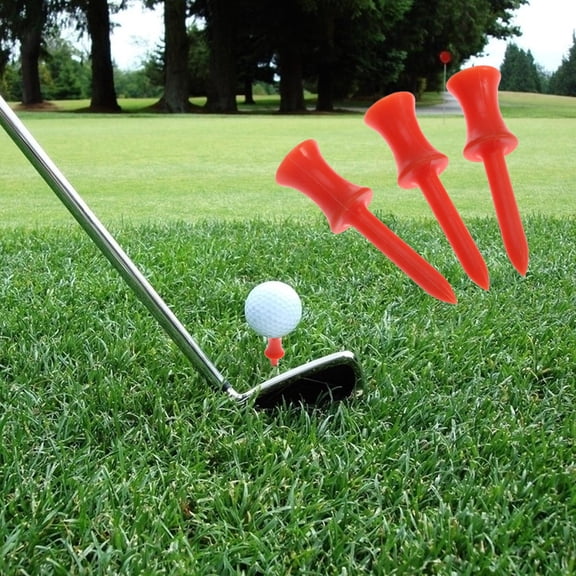 Nicehomfit 50Pcs Castle Tees 70Mm Orange Plastic Golf Tees with Step for Consistent Drive Height