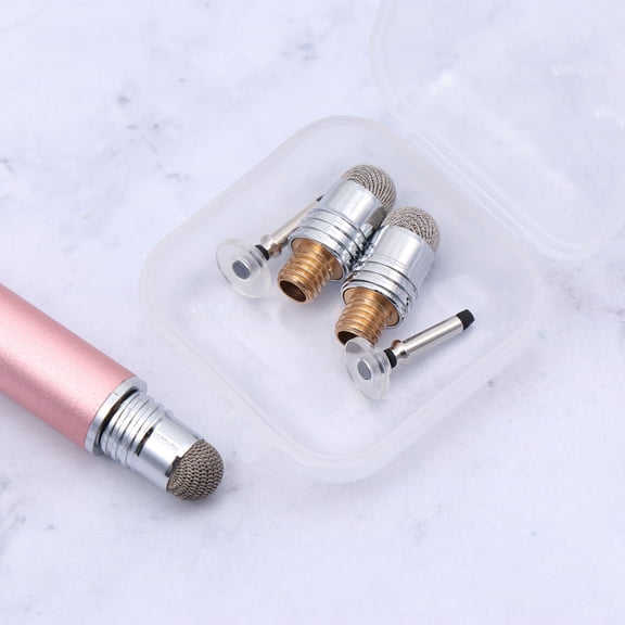 Nicehomfit 5Pcs Computer Capacitive Pens Set with Premium Metal Build and Round Disc Plus Knit Fiber Tips