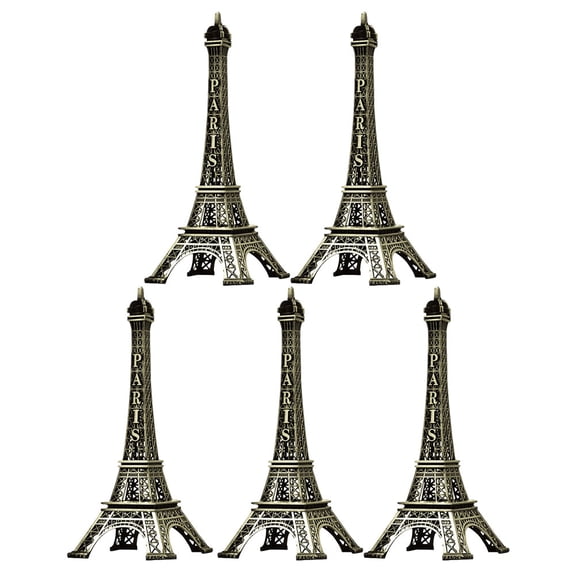 Nicehomfit 5Pcs Delicate Eiffel Tower Model Dark Brown Table Decor Perfect for Home Or Office