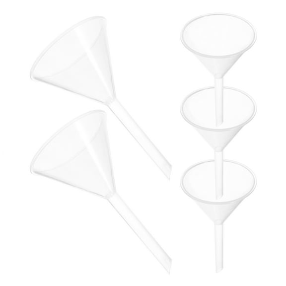 Nicehomfit 5Pcs Multi Purpose Plastic Funnels Transparent for School Hospital Use