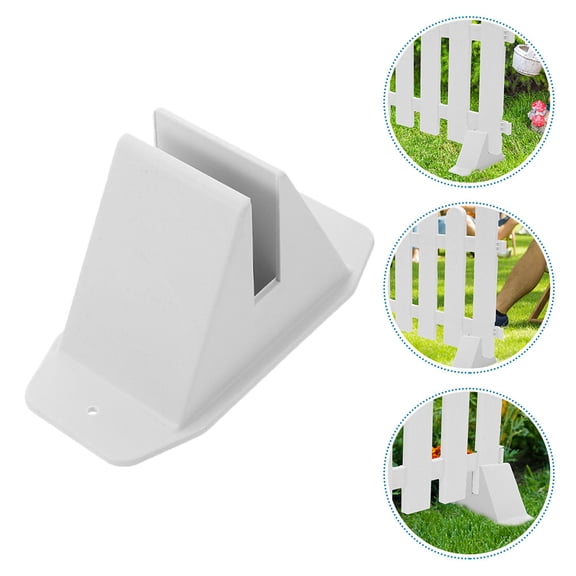 Nicehomfit 5Pcs Garden Fence Post Base Bracket Plastic White PP Material Stable Railing Support