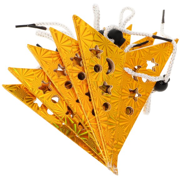 Nicehomfit 5Pcs Paper Ceiling Light Shade Golden Handmade Design Decorative Lighting for Christmas Events