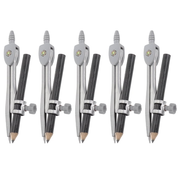 Nicehomfit 5Pcs Pencil Compass Multi Color Comfortable Grip for School Office and Daily Use