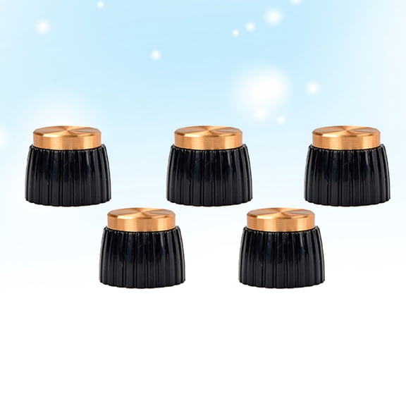 Nicehomfit 5Pcs Guitar Amplifier Knobs Plated Gold Push on Durable Amplifier Parts