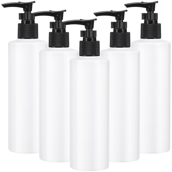 Nicehomfit Empty Pump Bottle 5Pcs - White Plastic Portable Travel Dispenser