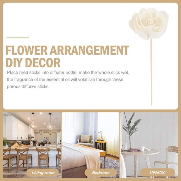 Nicehomfit 5Pcs Essential Oil Diffuser Sticks Light Grey Reed Aroma Diffuser for Room Scent