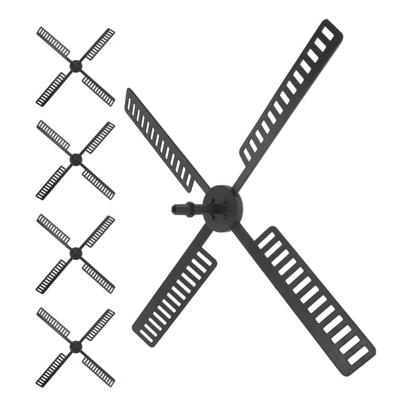 Nicehomfit 5Set Black Plastic Solar Windmill Blades Waterproof Replacement Fan Leaves for Yard