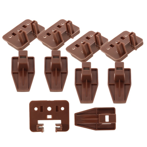 Nicehomfit 5Sets Brown Plastic Drawer Guide Slides for Easy Installation and Versatile Home Use