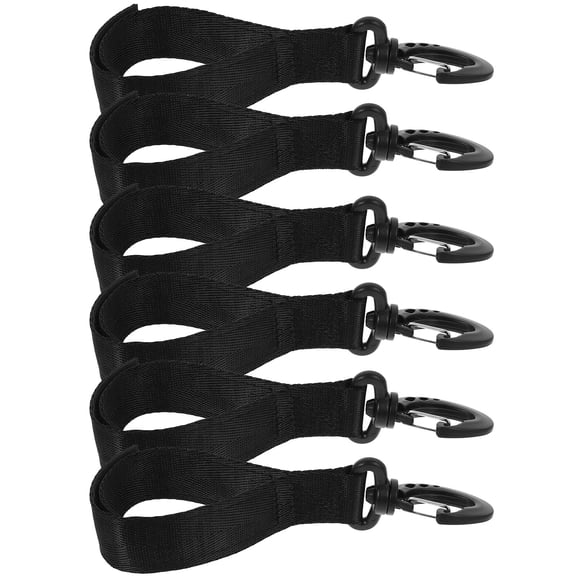 Nicehomfit 6-Pack Black Adjustable Bungee Dock Lines with Hooks, Lightweight Boat Accessories for Secure Mooring