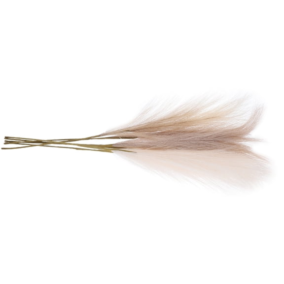 Nicehomfit 6Pcs Pampas Grass Artificial Beige Fluffy Reed Decor for Rustic and Farmhouse Style