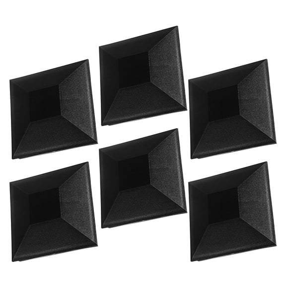 Nicehomfit 6Pcs Plastic Fence Post Caps Black Replacement Finials for Lawn Yard Outdoor Use