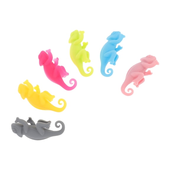 Nicehomfit 6Pcs Silicone Wine Charms with Assorted Colors for Home Party Drink Glass Markers