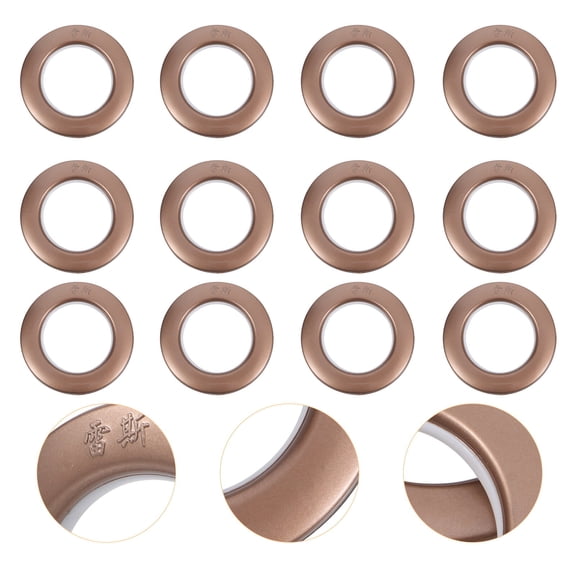 Nicehomfit Coffee Plastic Curtain Grommets Easy Install Silent Slide 75Pcs